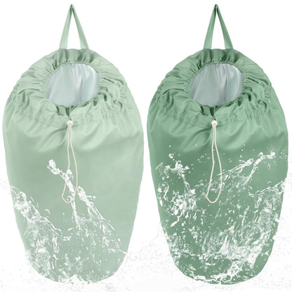 2 Pack Reusable Diaper Pail Liner Bags Hangable Pail Liner with Strap Washable Cloth Diaper Liners Waterproof Cloth Diaper Wet Bag Pail Pouch for Cloth Diaper, Dirty Diapers, Laundry and Garbage