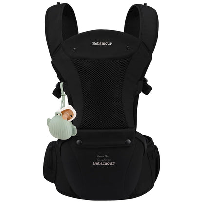Baby Carrier with Hip Seat,All-Position Breathable Mesh Hip Seat & Carrier 0-36Months with Head Hood, 3 PCS Cotton Pads, Waist Extender,Storage Bag & Pacifier Case,Pink