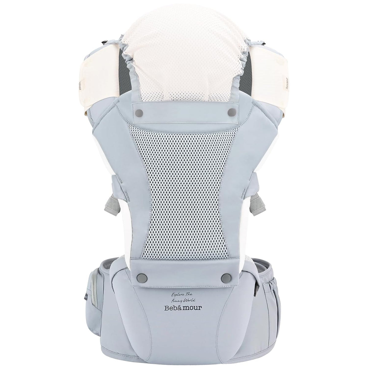 Baby Carrier with Hip Seat,All-Position Breathable Mesh Hip Seat & Carrier 0-36Months with Head Hood, 3 PCS Cotton Pads, Waist Extender,Storage Bag & Pacifier Case,Pink