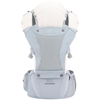 Baby Carrier with Hip Seat,All-Position Breathable Mesh Hip Seat & Carrier 0-36Months with Head Hood, 3 PCS Cotton Pads, Waist Extender,Storage Bag & Pacifier Case,Pink