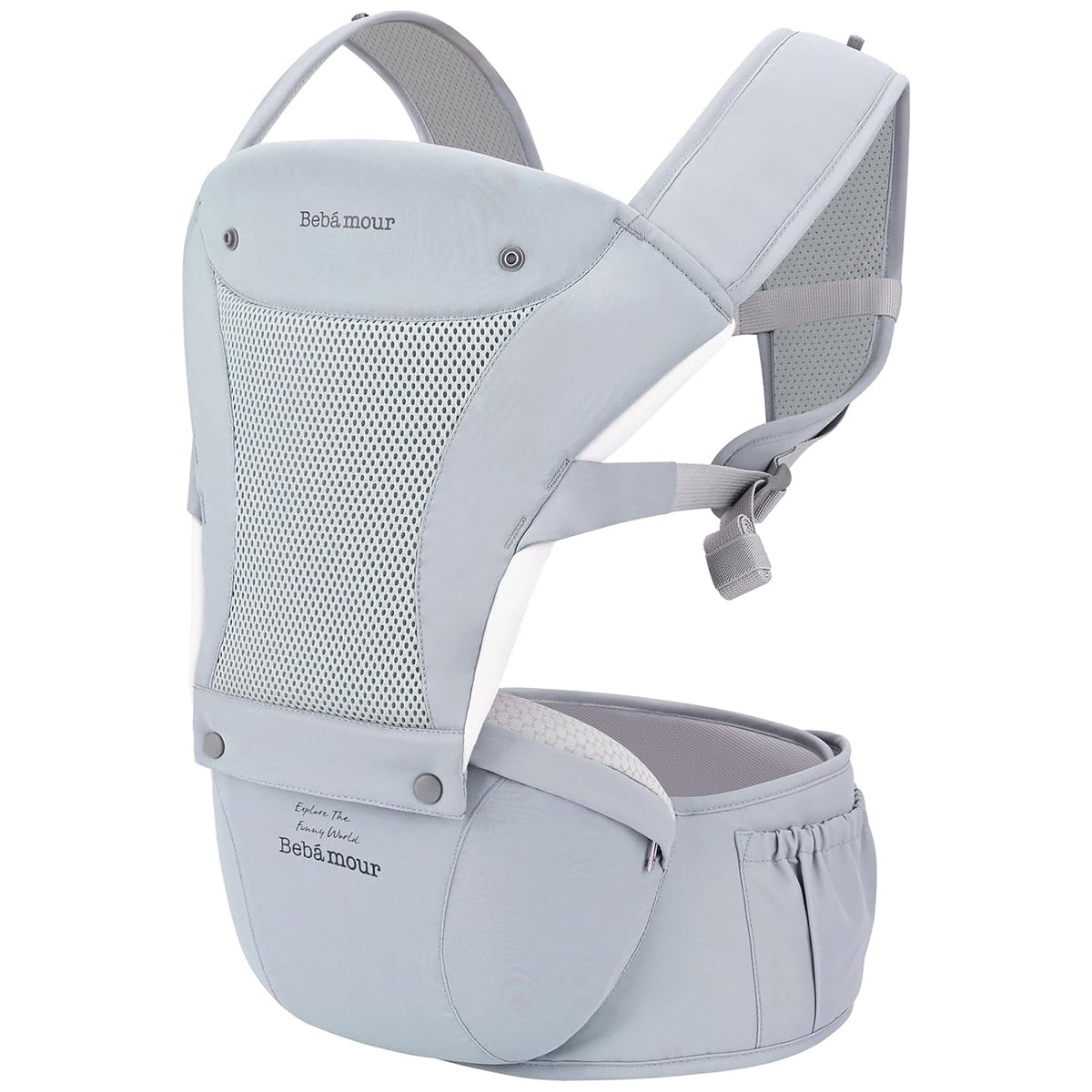 Baby Carrier with Hip Seat,All-Position Breathable Mesh Hip Seat & Carrier 0-36Months with Head Hood, 3 PCS Cotton Pads, Waist Extender,Storage Bag & Pacifier Case,Pink