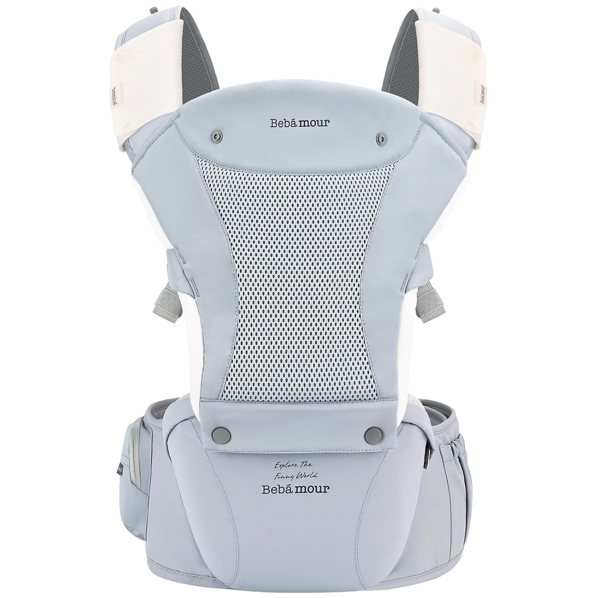 Baby Carrier with Hip Seat,All-Position Breathable Mesh Hip Seat & Carrier 0-36Months with Head Hood, 3 PCS Cotton Pads, Waist Extender,Storage Bag & Pacifier Case,Pink
