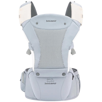 Baby Carrier with Hip Seat,All-Position Breathable Mesh Hip Seat & Carrier 0-36Months with Head Hood, 3 PCS Cotton Pads, Waist Extender,Storage Bag & Pacifier Case,Pink
