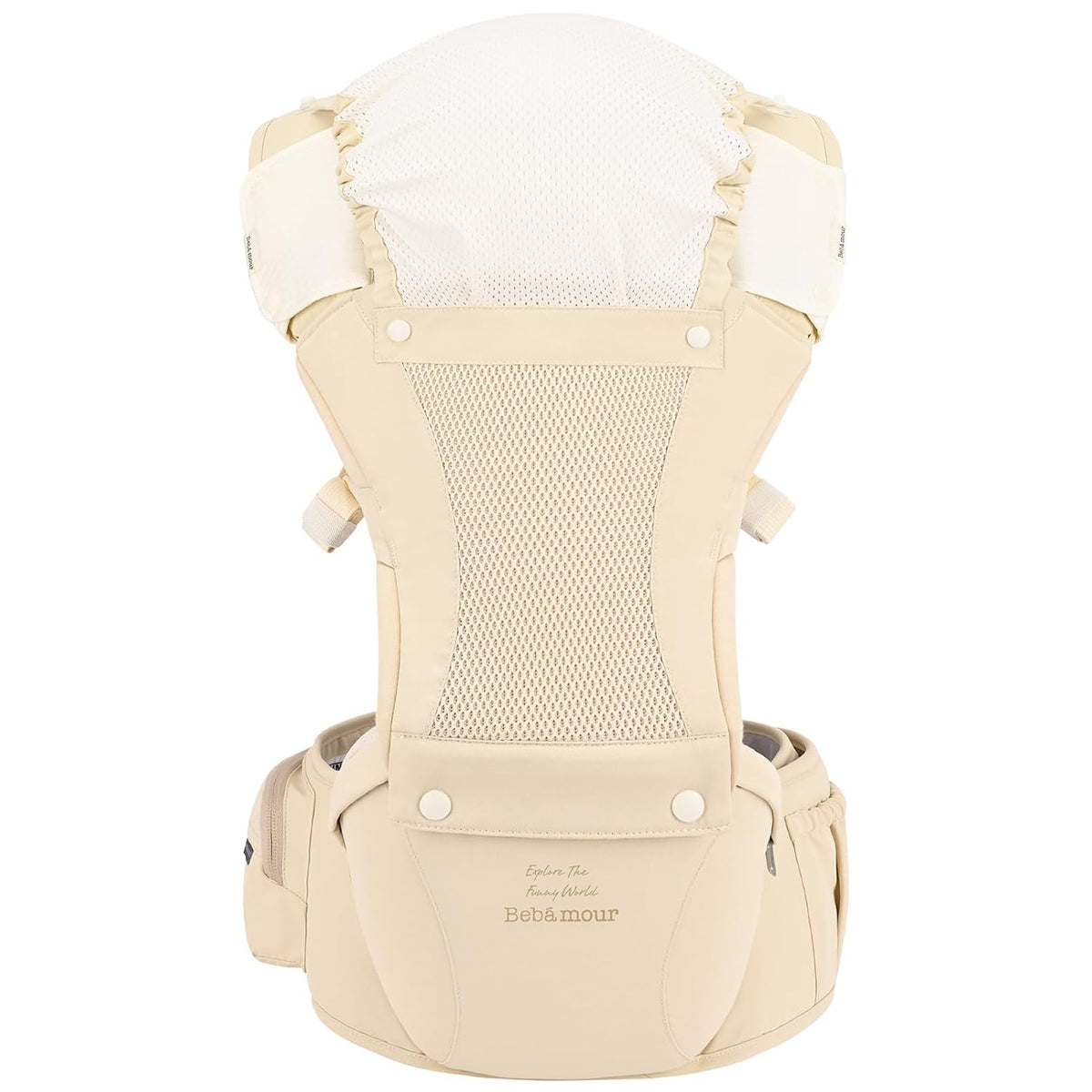Baby Carrier with Hip Seat,All-Position Breathable Mesh Hip Seat & Carrier 0-36Months with Head Hood, 3 PCS Cotton Pads, Waist Extender,Storage Bag & Pacifier Case,Pink