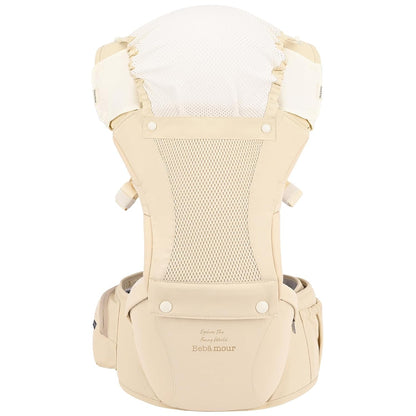 Baby Carrier with Hip Seat,All-Position Breathable Mesh Hip Seat & Carrier 0-36Months with Head Hood, 3 PCS Cotton Pads, Waist Extender,Storage Bag & Pacifier Case,Pink