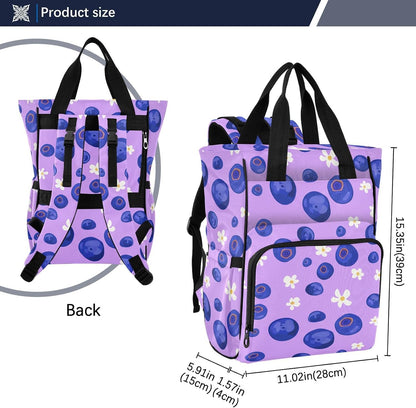 Diaper Bag Backpack, Multifunction Travel Bag for Moms Dads, Baby Changing Bag with Insulted Pockets, Stroller Straps and Side Bottle Pockets Berry Blossom Pattern