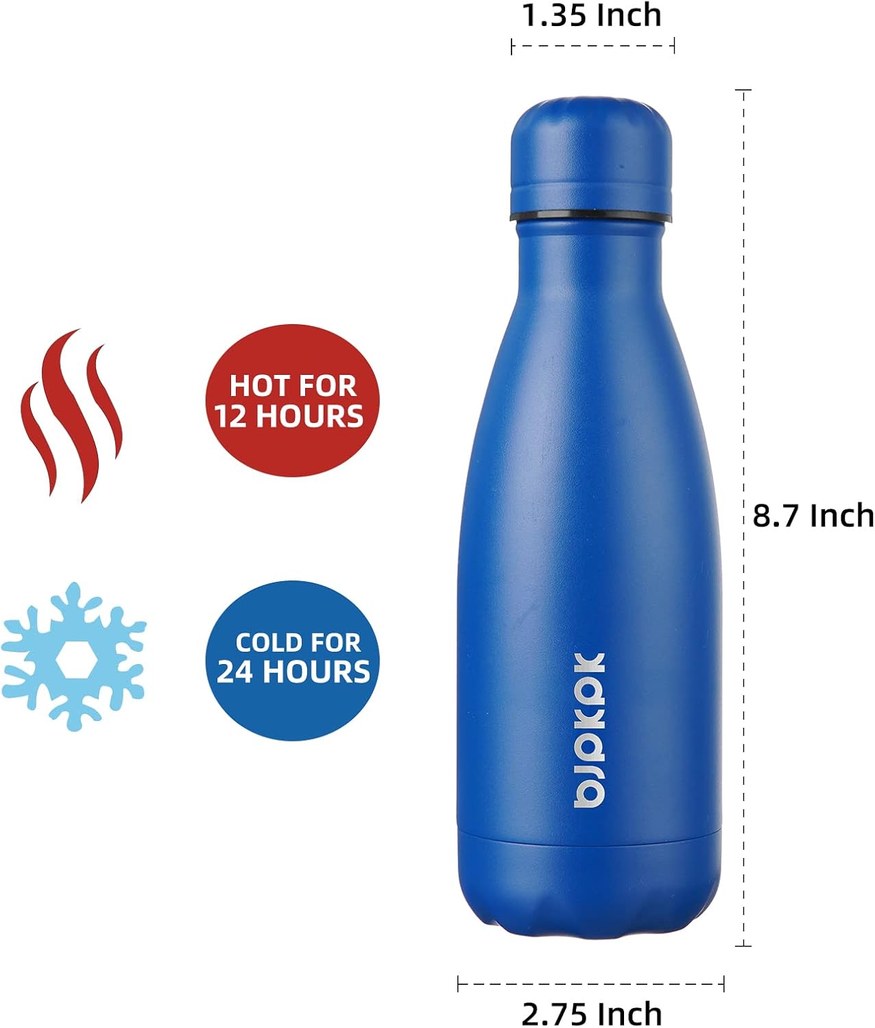 25 oz Insulated Stainless Steel Water Bottle, Metal Sports Flask | Double Wall Vacuum, Leak Proof, Keeps Hot/Cold, BPA Free, Dishwasher Safe, Cupholder Friendly, Travel, Lake Blue - Colors A