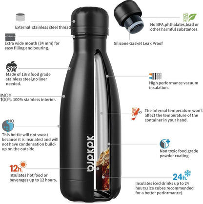 25 oz Insulated Stainless Steel Water Bottle, Metal Sports Flask | Double Wall Vacuum, Leak Proof, Keeps Hot/Cold, BPA Free, Dishwasher Safe, Cupholder Friendly, Travel, Lake Blue - Colors A