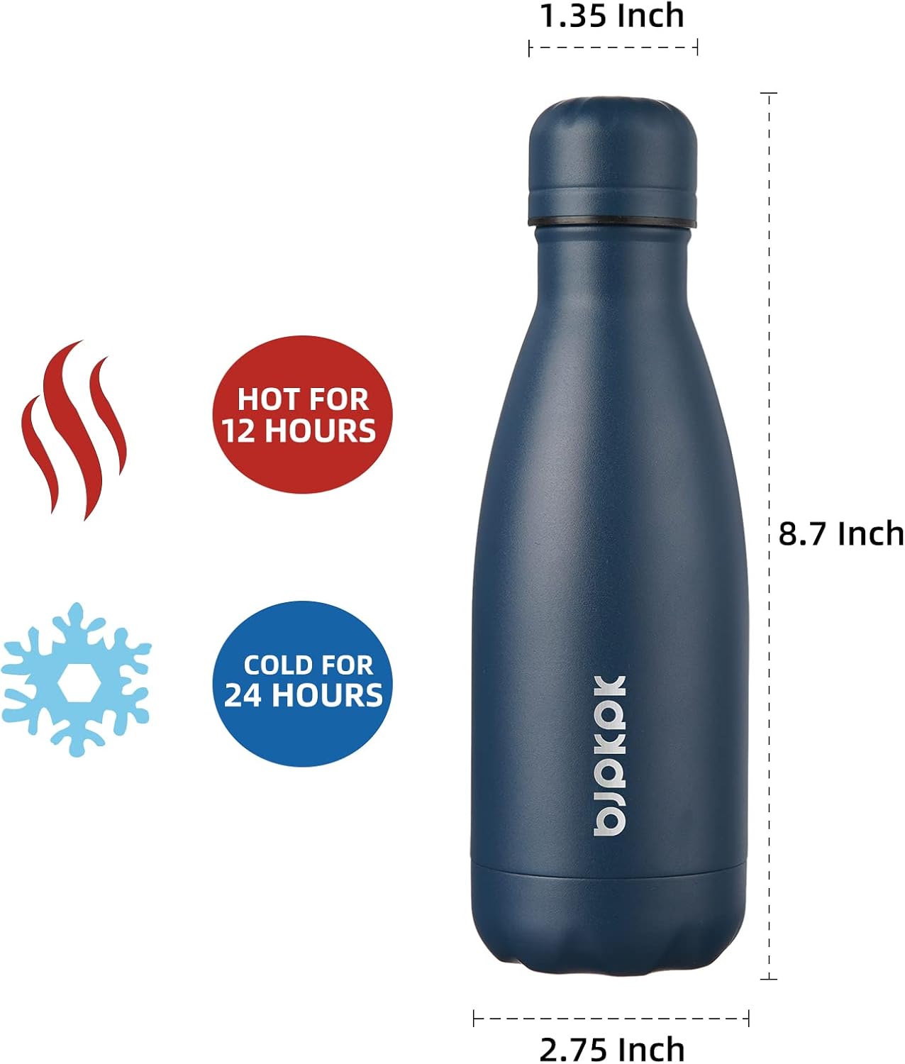 25 oz Insulated Stainless Steel Water Bottle, Metal Sports Flask | Double Wall Vacuum, Leak Proof, Keeps Hot/Cold, BPA Free, Dishwasher Safe, Cupholder Friendly, Travel, Lake Blue - Colors A