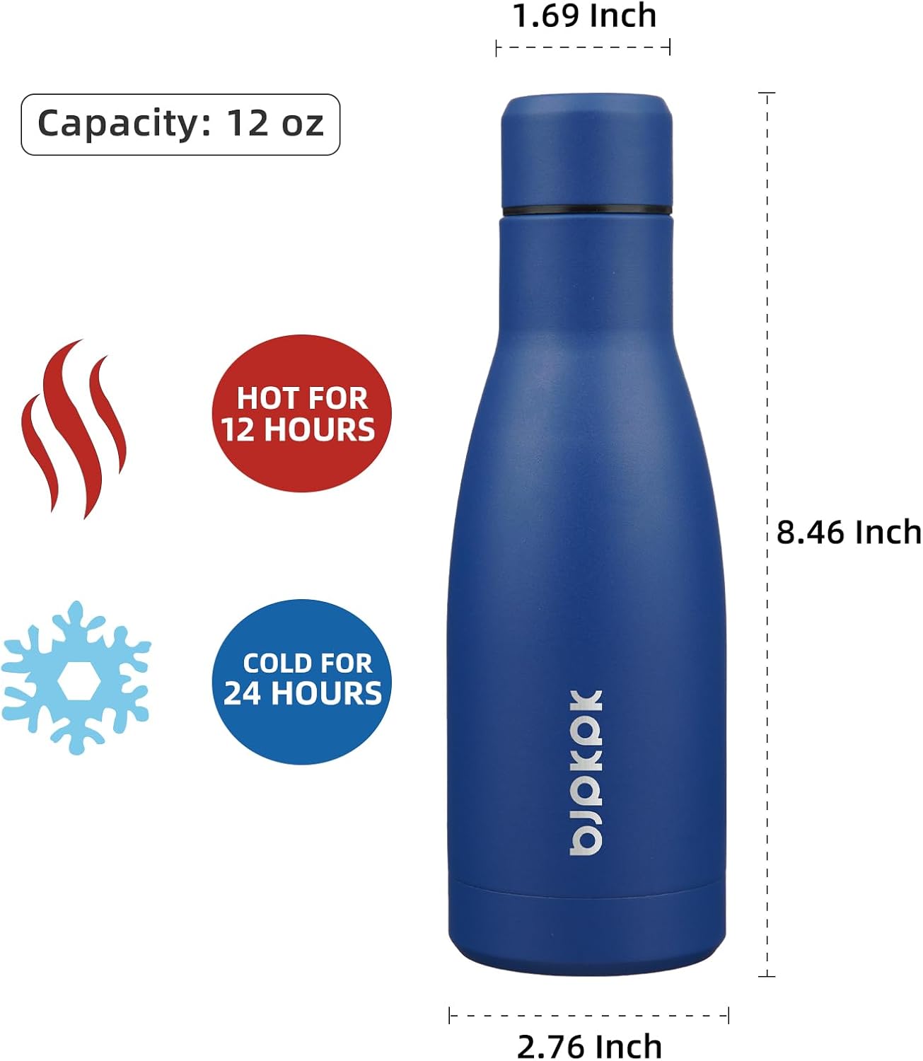 25 oz Insulated Stainless Steel Water Bottle, Metal Sports Flask | Double Wall Vacuum, Leak Proof, Keeps Hot/Cold, BPA Free, Dishwasher Safe, Cupholder Friendly, Travel, Lake Blue - Colors A