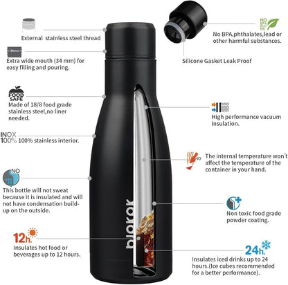 25 oz Insulated Stainless Steel Water Bottle, Metal Sports Flask | Double Wall Vacuum, Leak Proof, Keeps Hot/Cold, BPA Free, Dishwasher Safe, Cupholder Friendly, Travel, Lake Blue - Colors A