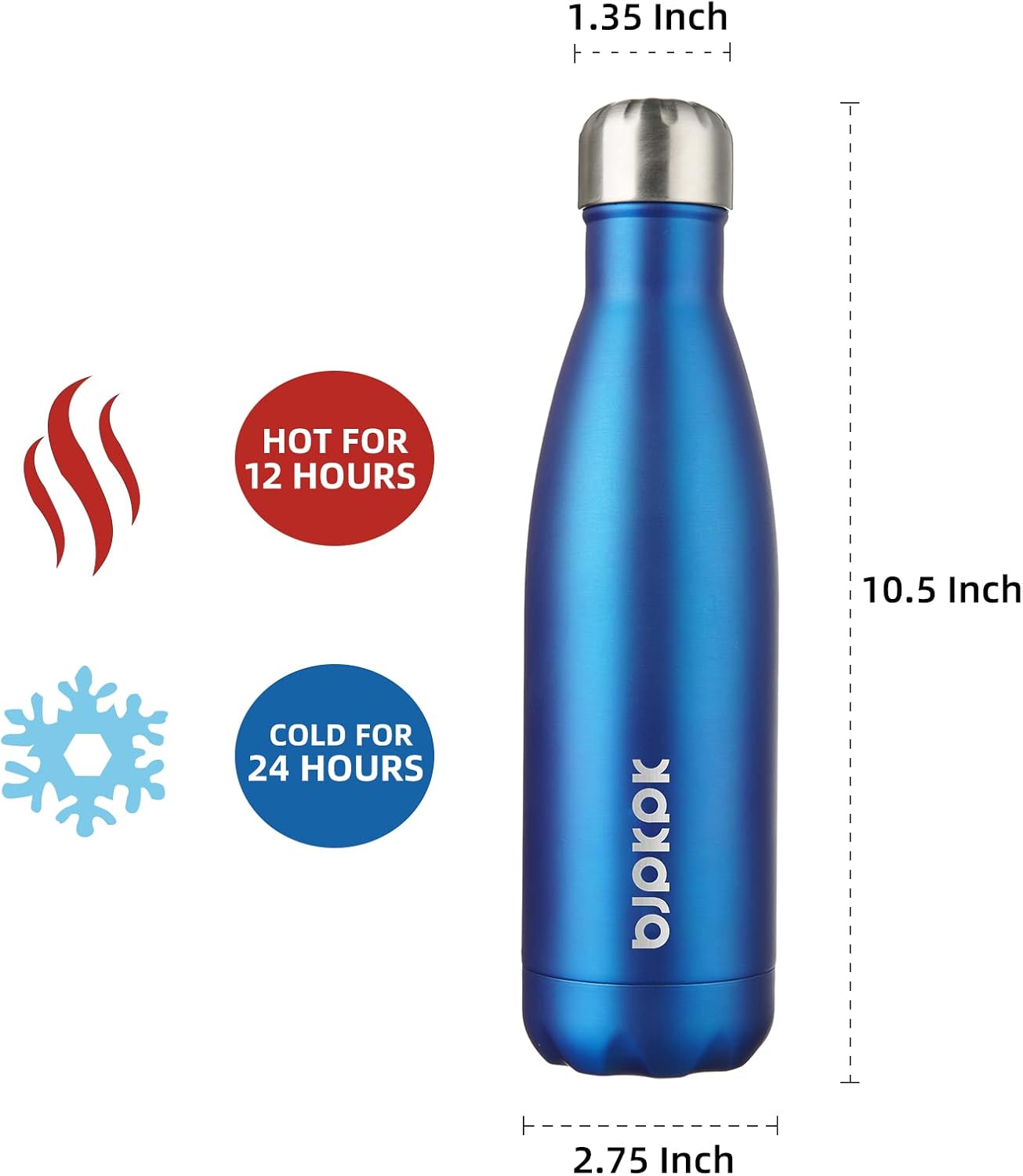 25 oz Insulated Stainless Steel Water Bottle, Metal Sports Flask | Double Wall Vacuum, Leak Proof, Keeps Hot/Cold, BPA Free, Dishwasher Safe, Cupholder Friendly, Travel, Lake Blue - Colors A
