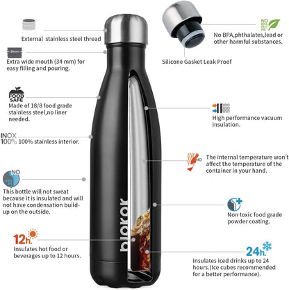 25 oz Insulated Stainless Steel Water Bottle, Metal Sports Flask | Double Wall Vacuum, Leak Proof, Keeps Hot/Cold, BPA Free, Dishwasher Safe, Cupholder Friendly, Travel, Lake Blue - Colors A