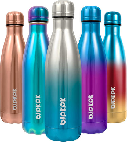 25 oz Insulated Stainless Steel Water Bottle, Metal Sports Flask | Double Wall Vacuum, Leak Proof, Keeps Hot/Cold, BPA Free, Dishwasher Safe, Cupholder Friendly, Travel, Lake Blue - Colors A