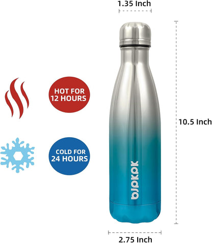 25 oz Insulated Stainless Steel Water Bottle, Metal Sports Flask | Double Wall Vacuum, Leak Proof, Keeps Hot/Cold, BPA Free, Dishwasher Safe, Cupholder Friendly, Travel, Lake Blue - Colors A
