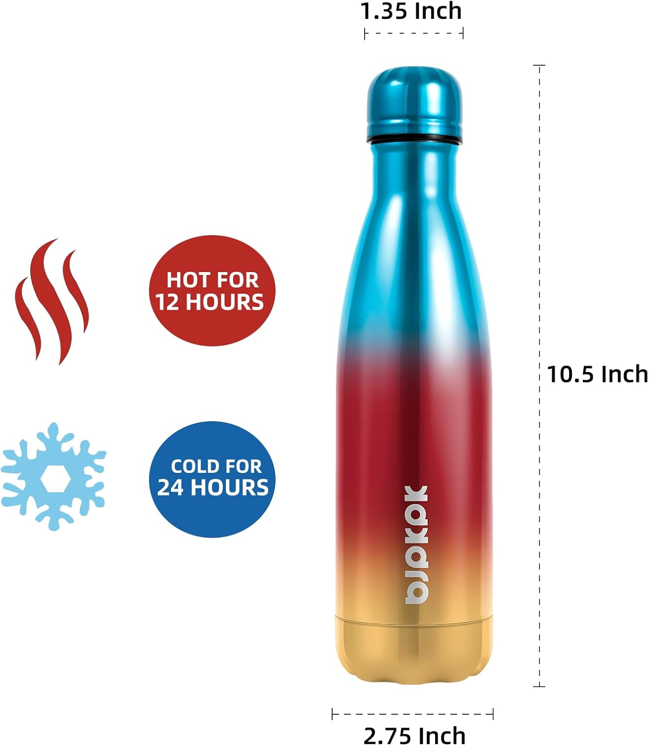 25 oz Insulated Stainless Steel Water Bottle, Metal Sports Flask | Double Wall Vacuum, Leak Proof, Keeps Hot/Cold, BPA Free, Dishwasher Safe, Cupholder Friendly, Travel, Lake Blue - Colors A