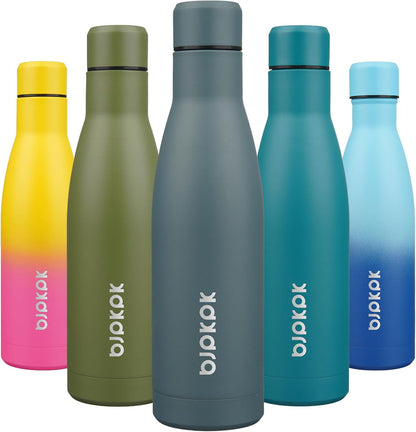 25 oz Insulated Stainless Steel Water Bottle, Metal Sports Flask | Double Wall Vacuum, Leak Proof, Keeps Hot/Cold, BPA Free, Dishwasher Safe, Cupholder Friendly, Travel, Lake Blue - Colors A