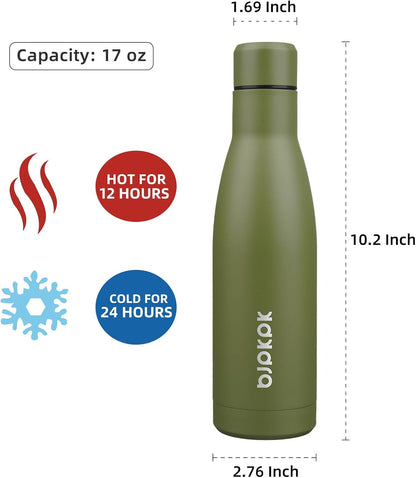 25 oz Insulated Stainless Steel Water Bottle, Metal Sports Flask | Double Wall Vacuum, Leak Proof, Keeps Hot/Cold, BPA Free, Dishwasher Safe, Cupholder Friendly, Travel, Lake Blue - Colors A