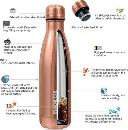 25 oz Insulated Stainless Steel Water Bottle, Metal Sports Flask | Double Wall Vacuum, Leak Proof, Keeps Hot/Cold, BPA Free, Dishwasher Safe, Cupholder Friendly, Travel, Lake Blue - Colors A