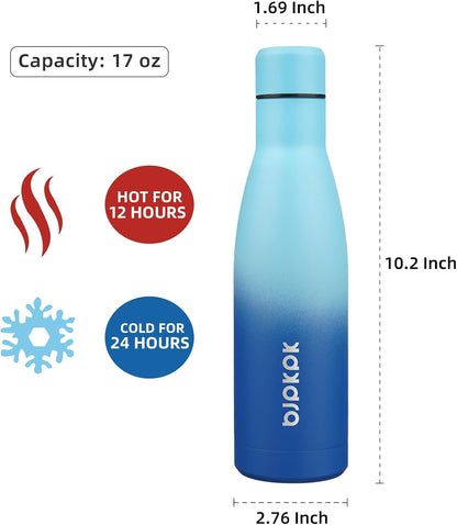 25 oz Insulated Stainless Steel Water Bottle, Metal Sports Flask | Double Wall Vacuum, Leak Proof, Keeps Hot/Cold, BPA Free, Dishwasher Safe, Cupholder Friendly, Travel, Lake Blue - Colors A