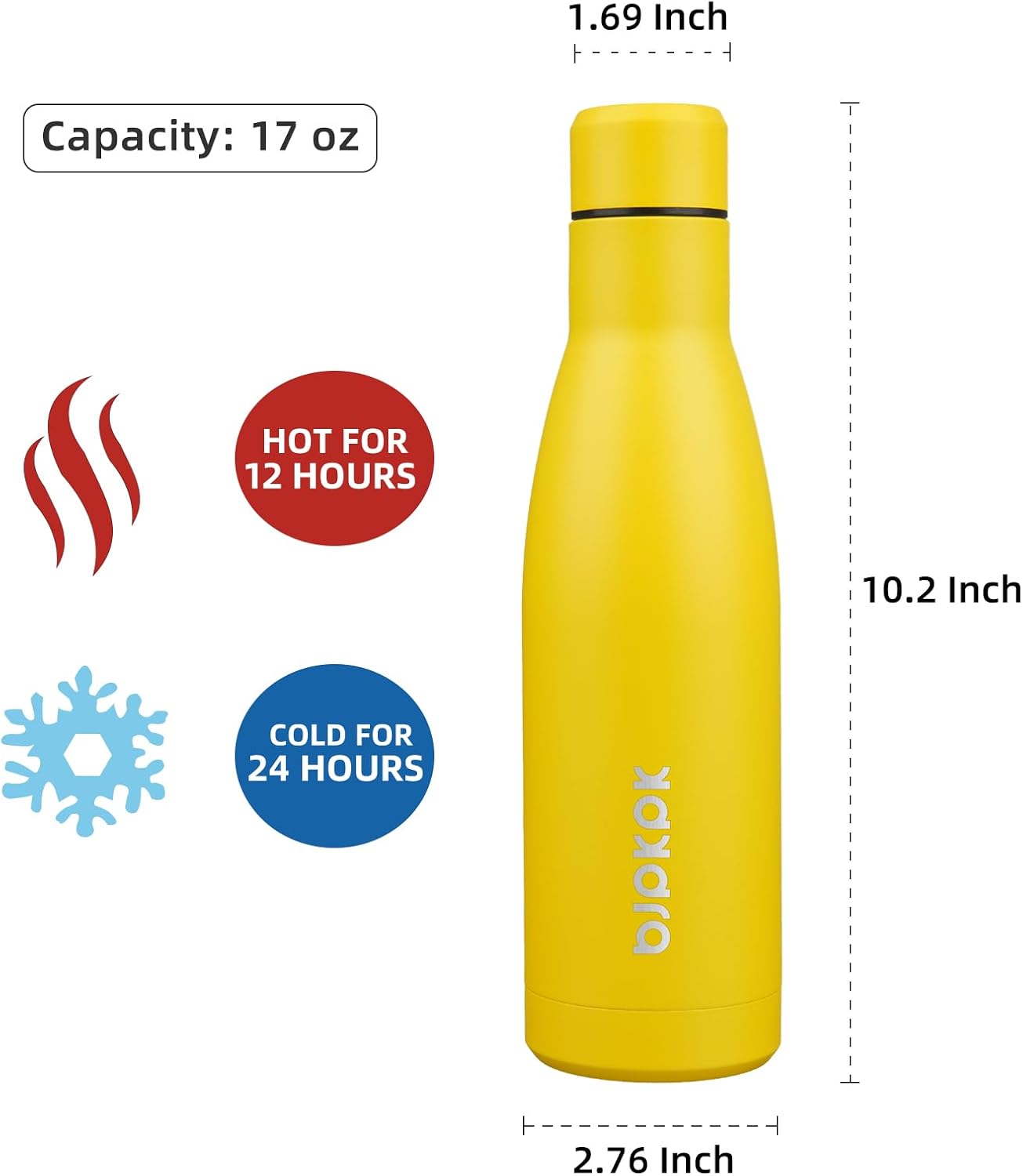 25 oz Insulated Stainless Steel Water Bottle, Metal Sports Flask | Double Wall Vacuum, Leak Proof, Keeps Hot/Cold, BPA Free, Dishwasher Safe, Cupholder Friendly, Travel, Lake Blue - Colors A