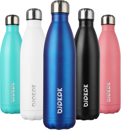 25 oz Insulated Stainless Steel Water Bottle, Metal Sports Flask | Double Wall Vacuum, Leak Proof, Keeps Hot/Cold, BPA Free, Dishwasher Safe, Cupholder Friendly, Travel, Lake Blue - Colors A