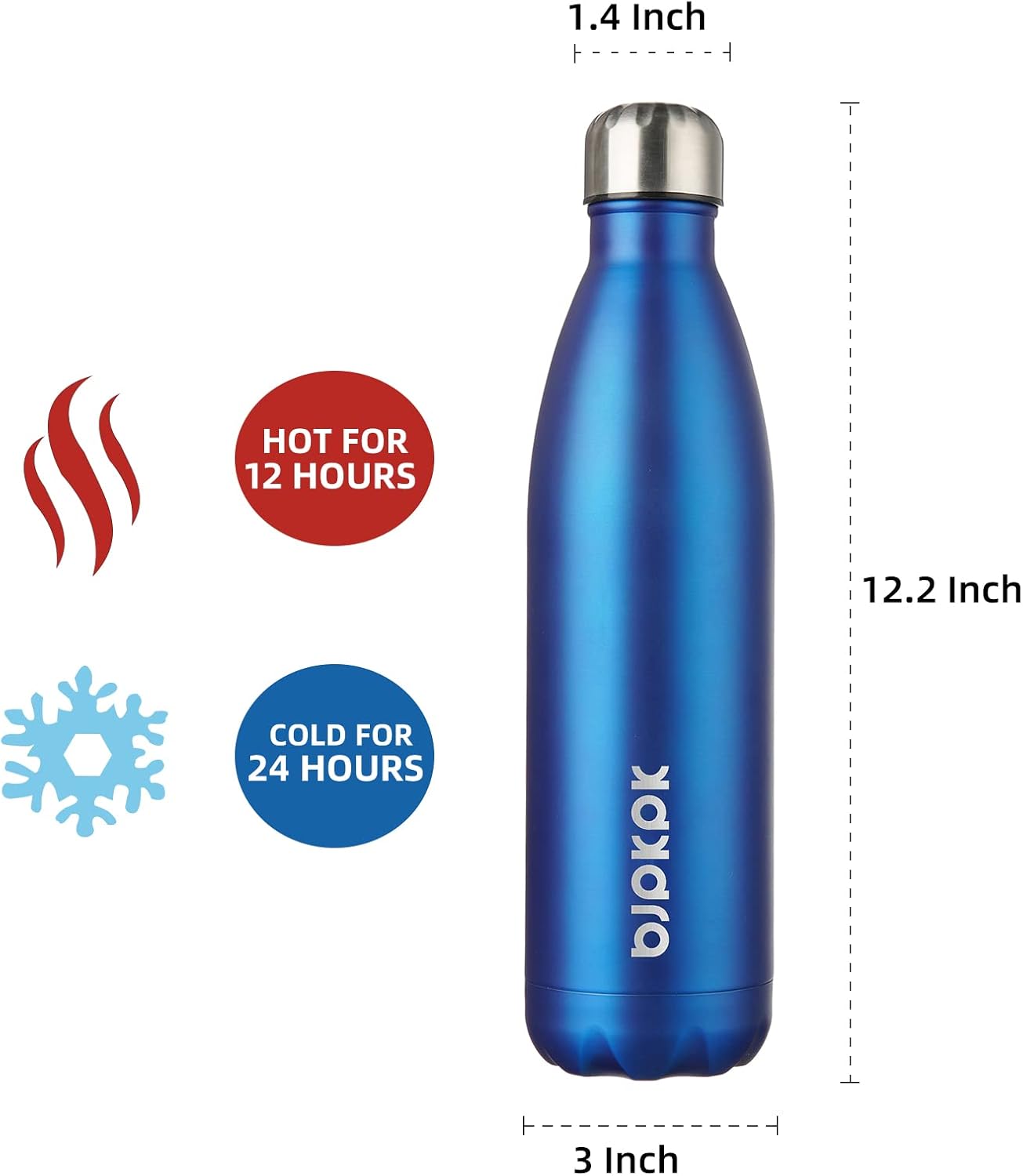 25 oz Insulated Stainless Steel Water Bottle, Metal Sports Flask | Double Wall Vacuum, Leak Proof, Keeps Hot/Cold, BPA Free, Dishwasher Safe, Cupholder Friendly, Travel, Lake Blue - Colors A