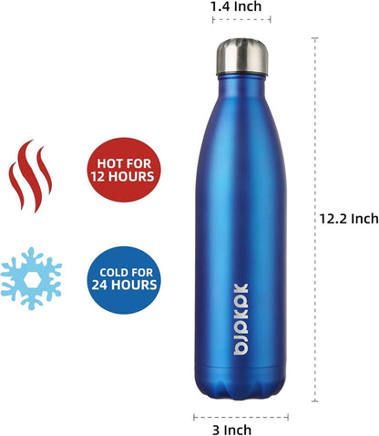 25 oz Insulated Stainless Steel Water Bottle, Metal Sports Flask | Double Wall Vacuum, Leak Proof, Keeps Hot/Cold, BPA Free, Dishwasher Safe, Cupholder Friendly, Travel, Lake Blue - Colors A
