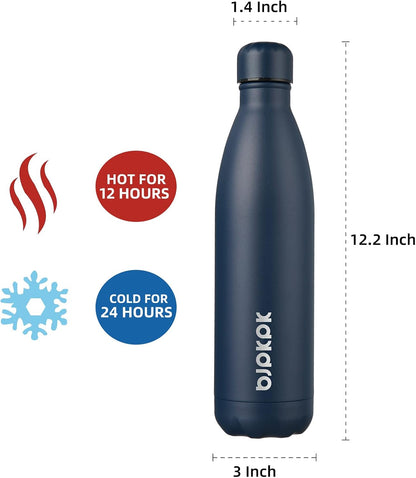 25 oz Insulated Stainless Steel Water Bottle, Metal Sports Flask | Double Wall Vacuum, Leak Proof, Keeps Hot/Cold, BPA Free, Dishwasher Safe, Cupholder Friendly, Travel, Lake Blue - Colors A