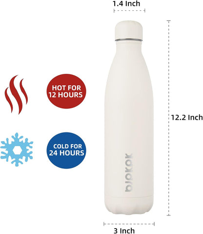 25 oz Insulated Stainless Steel Water Bottle, Metal Sports Flask | Double Wall Vacuum, Leak Proof, Keeps Hot/Cold, BPA Free, Dishwasher Safe, Cupholder Friendly, Travel, Lake Blue - Colors A
