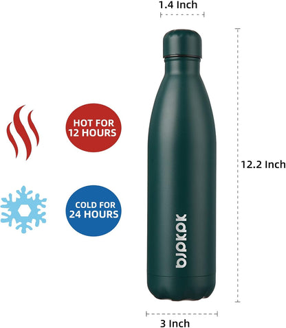 25 oz Insulated Stainless Steel Water Bottle, Metal Sports Flask | Double Wall Vacuum, Leak Proof, Keeps Hot/Cold, BPA Free, Dishwasher Safe, Cupholder Friendly, Travel, Lake Blue - Colors A