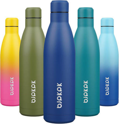 25 oz Insulated Stainless Steel Water Bottle, Metal Sports Flask | Double Wall Vacuum, Leak Proof, Keeps Hot/Cold, BPA Free, Dishwasher Safe, Cupholder Friendly, Travel, Lake Blue - Colors A
