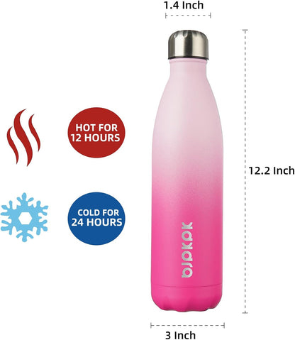 25 oz Insulated Stainless Steel Water Bottle, Metal Sports Flask | Double Wall Vacuum, Leak Proof, Keeps Hot/Cold, BPA Free, Dishwasher Safe, Cupholder Friendly, Travel, Lake Blue - Colors A