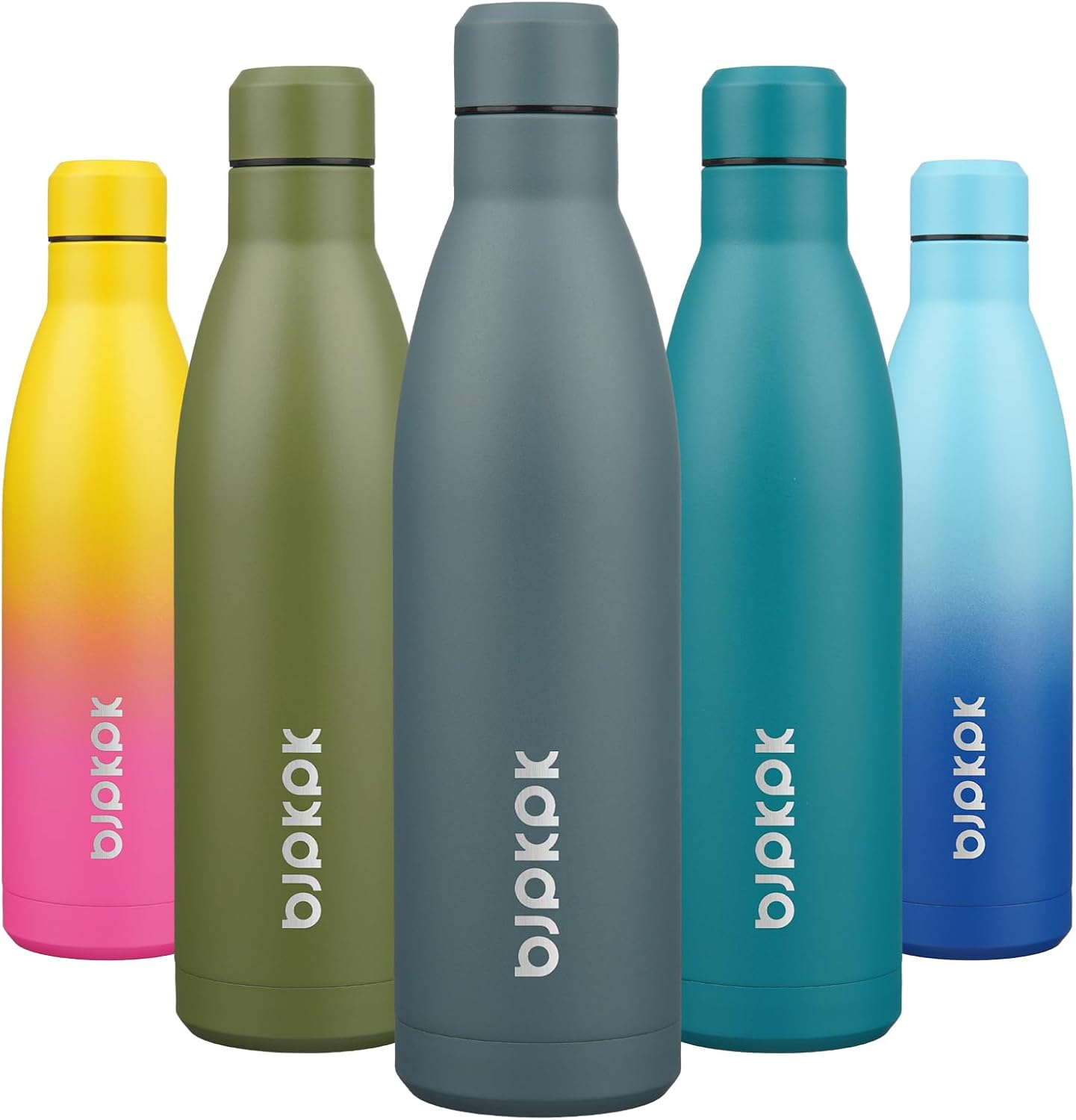 25 oz Insulated Stainless Steel Water Bottle, Metal Sports Flask | Double Wall Vacuum, Leak Proof, Keeps Hot/Cold, BPA Free, Dishwasher Safe, Cupholder Friendly, Travel, Lake Blue - Colors A