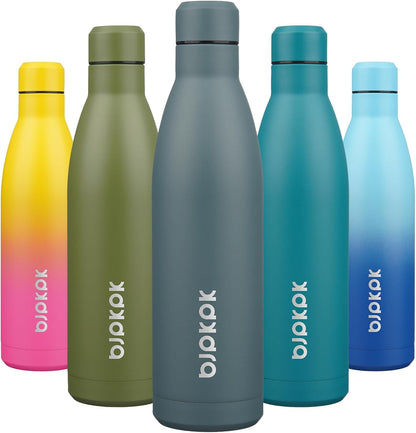 25 oz Insulated Stainless Steel Water Bottle, Metal Sports Flask | Double Wall Vacuum, Leak Proof, Keeps Hot/Cold, BPA Free, Dishwasher Safe, Cupholder Friendly, Travel, Lake Blue - Colors A