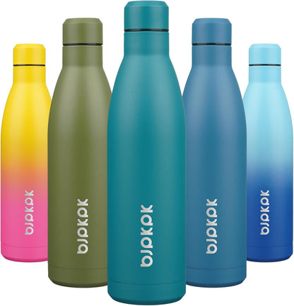 25 oz Insulated Stainless Steel Water Bottle, Metal Sports Flask | Double Wall Vacuum, Leak Proof, Keeps Hot/Cold, BPA Free, Dishwasher Safe, Cupholder Friendly, Travel, Lake Blue - Colors A