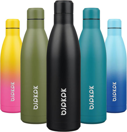 25 oz Insulated Stainless Steel Water Bottle, Metal Sports Flask | Double Wall Vacuum, Leak Proof, Keeps Hot/Cold, BPA Free, Dishwasher Safe, Cupholder Friendly, Travel, Lake Blue - Colors A