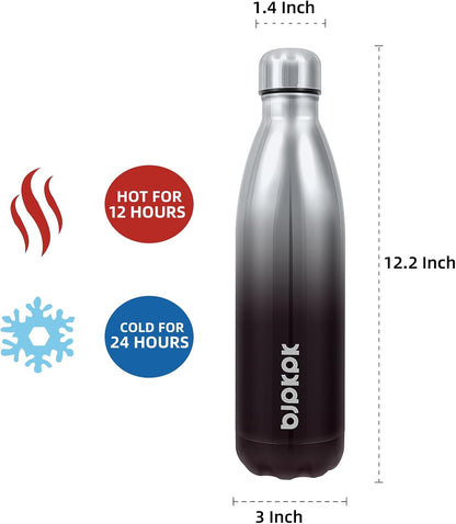 25 oz Insulated Stainless Steel Water Bottle, Metal Sports Flask | Double Wall Vacuum, Leak Proof, Keeps Hot/Cold, BPA Free, Dishwasher Safe, Cupholder Friendly, Travel, Lake Blue - Colors A