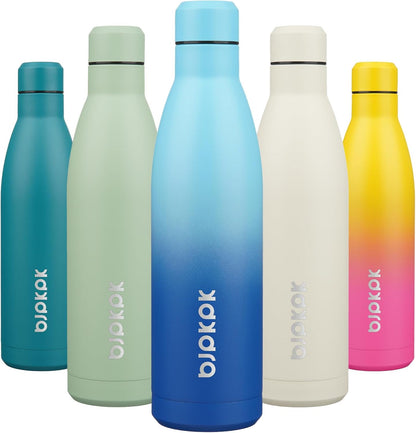 25 oz Insulated Stainless Steel Water Bottle, Metal Sports Flask | Double Wall Vacuum, Leak Proof, Keeps Hot/Cold, BPA Free, Dishwasher Safe, Cupholder Friendly, Travel, Lake Blue - Colors A