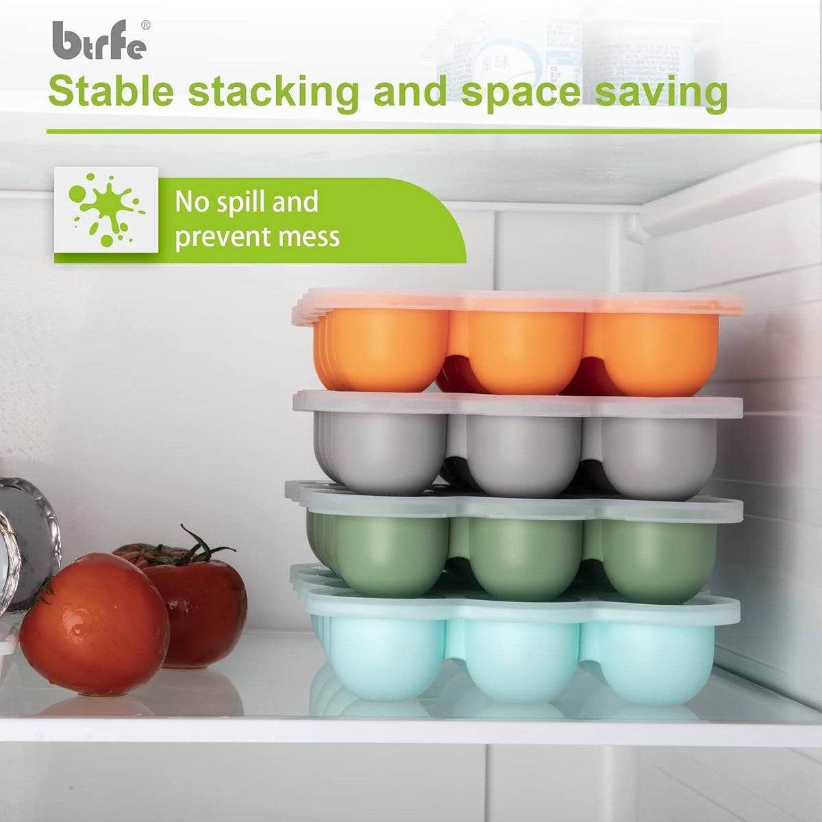 Silicone Baby Food Freezer Tray with Airtight Lid, 12 Pods x 1.5oz