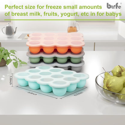 Silicone Baby Food Freezer Tray with Airtight Lid, 12 Pods x 1.5oz