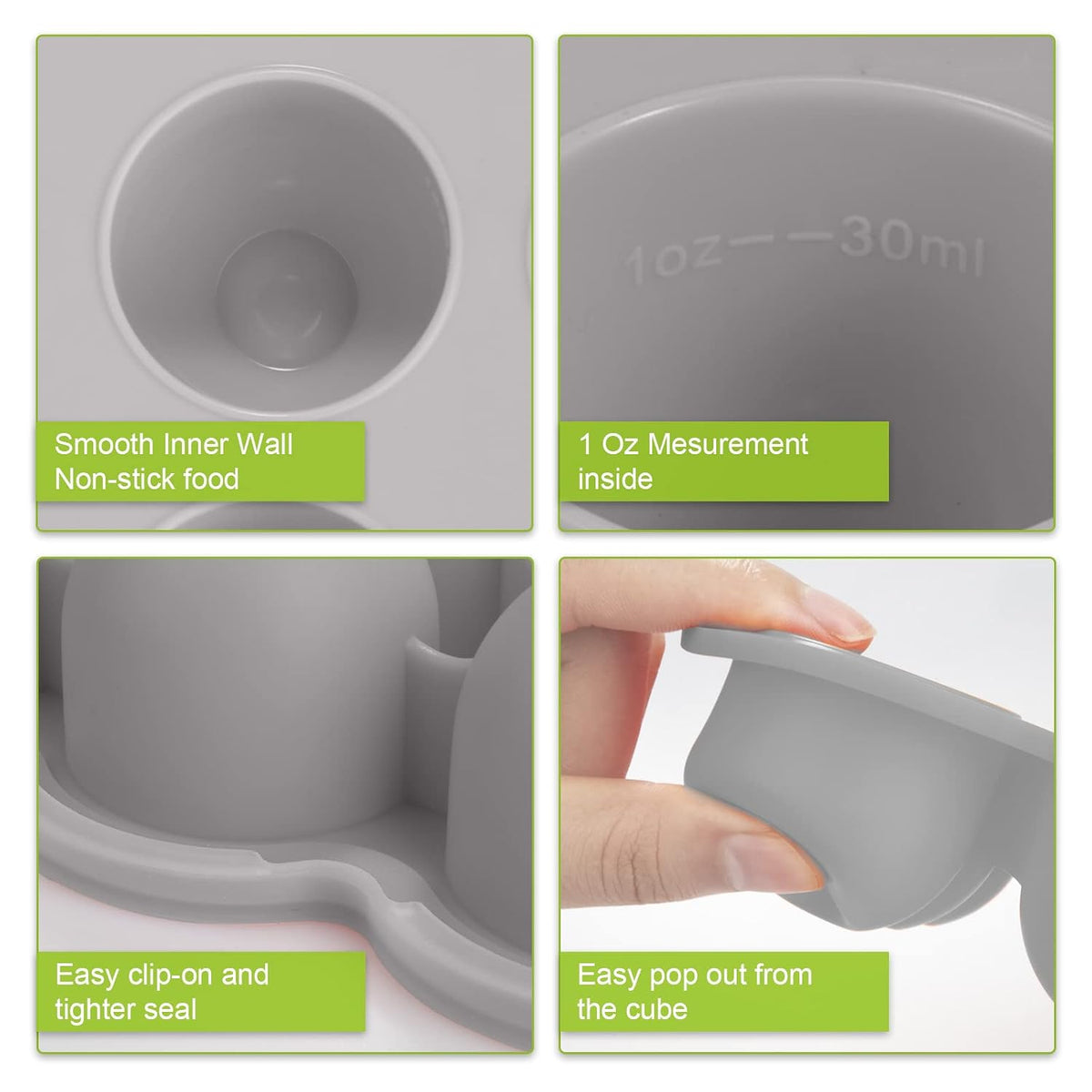 Silicone Baby Food Freezer Tray with Airtight Lid, 12 Pods x 1.5oz