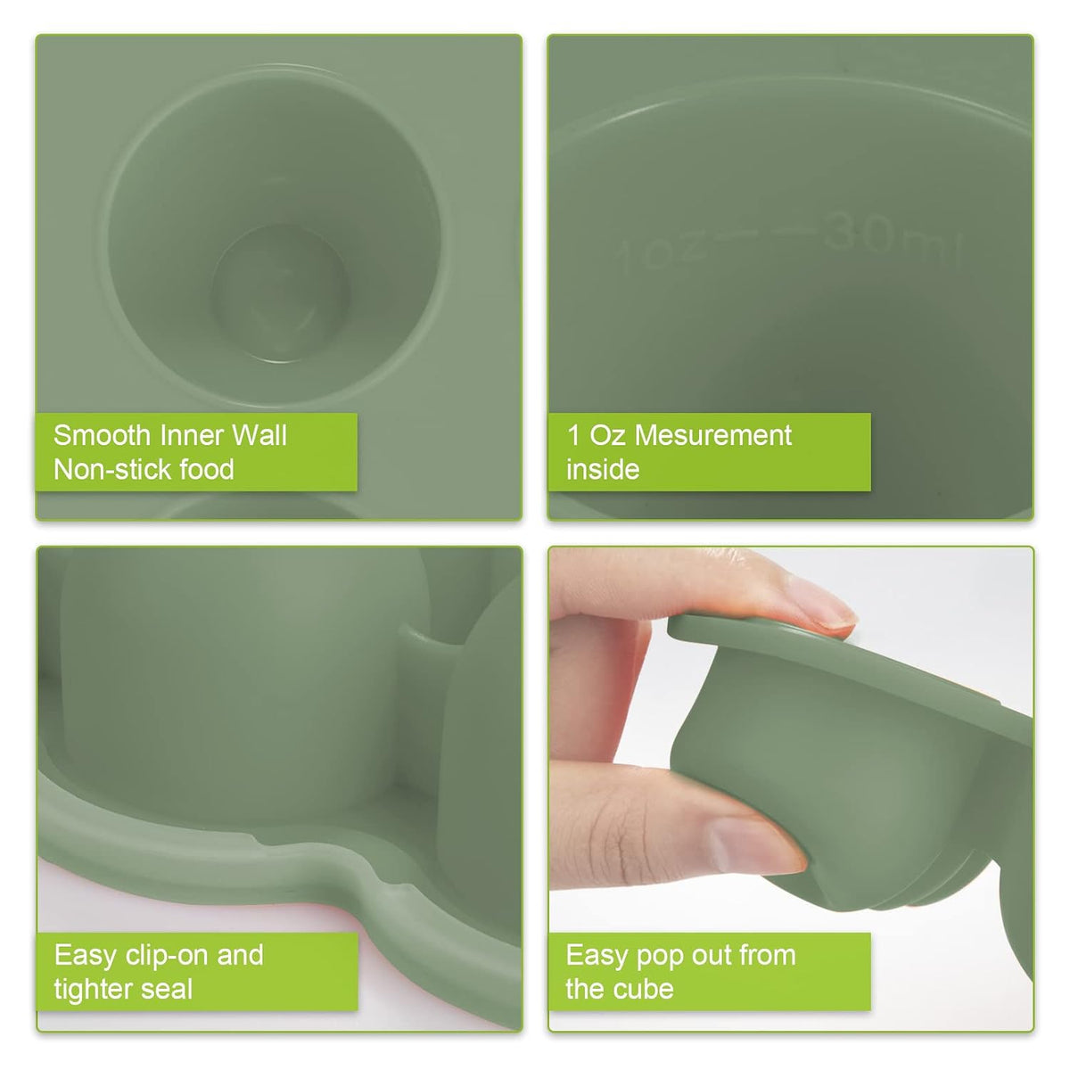 Silicone Baby Food Freezer Tray with Airtight Lid, 12 Pods x 1.5oz