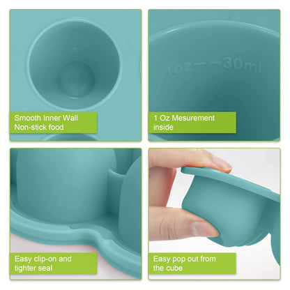 Silicone Baby Food Freezer Tray with Airtight Lid, 12 Pods x 1.5oz