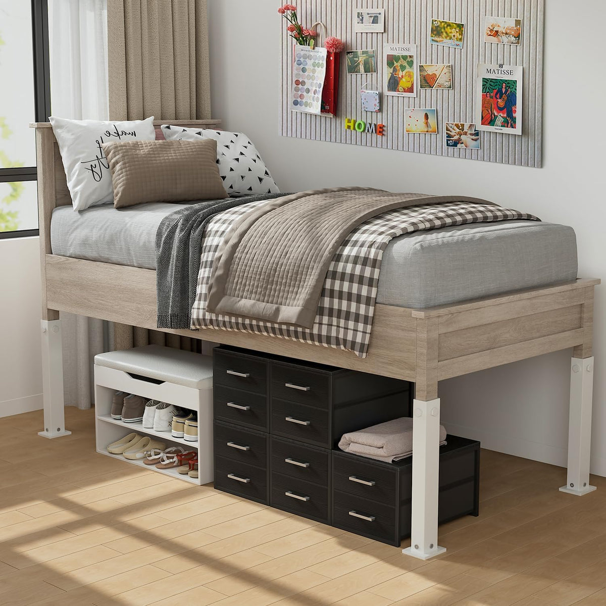 Stackable Storage Drawers Closet Organizers and Storage Fabric White 2 Drawer Dresser for Bedroom 2 Packs Modern