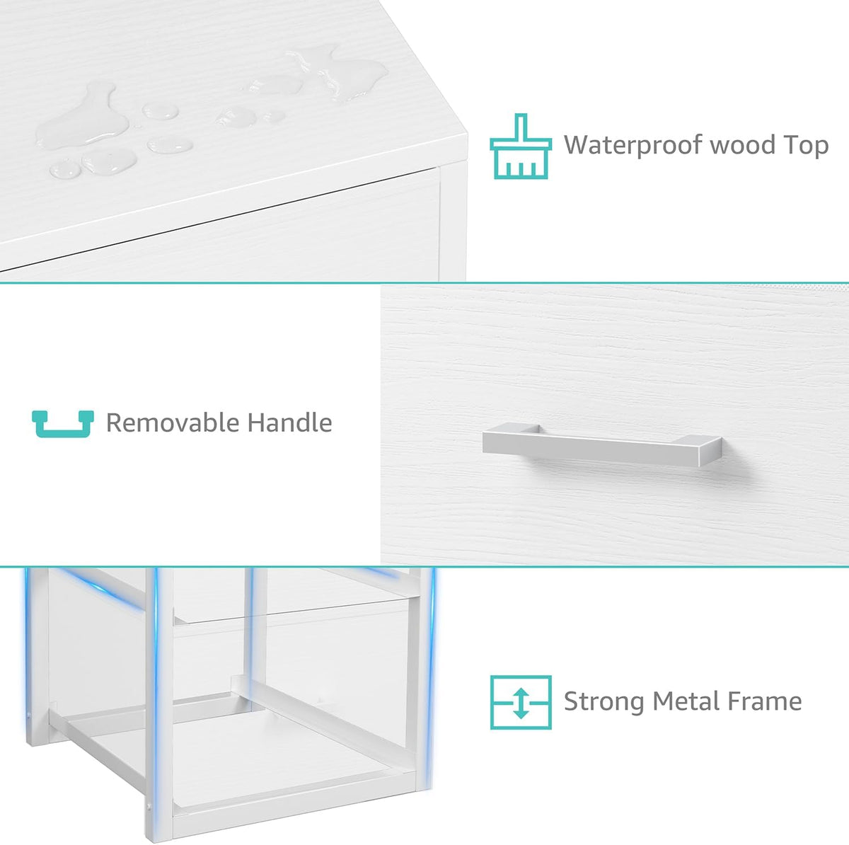 Stackable Storage Drawers Closet Organizers and Storage Fabric White 2 Drawer Dresser for Bedroom 2 Packs Modern
