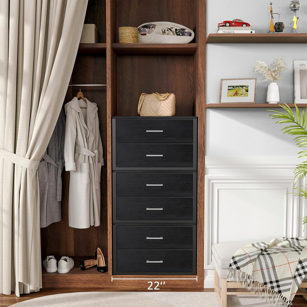 Stackable Storage Drawers Closet Organizers and Storage Fabric White 2 Drawer Dresser for Bedroom 2 Packs Modern