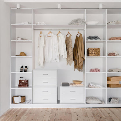 Stackable Storage Drawers Closet Organizers and Storage Fabric White 2 Drawer Dresser for Bedroom 2 Packs Modern