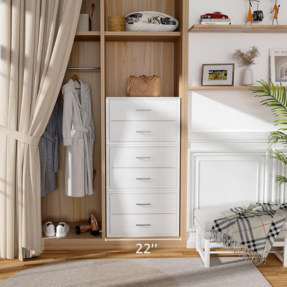Stackable Storage Drawers Closet Organizers and Storage Fabric White 2 Drawer Dresser for Bedroom 2 Packs Modern