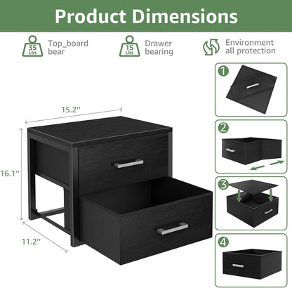 Stackable Storage Drawers Closet Organizers and Storage Fabric White 2 Drawer Dresser for Bedroom 2 Packs Modern